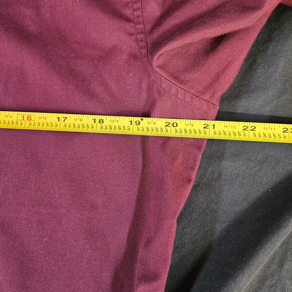 H&M Easy Iron Maroon Button Front Long Sleeve Dress Shirt Size L Professional - Picture 6 of 8